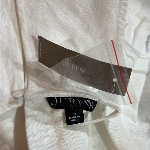 NWT J.CREW Women’s White 100% Linen High-Neck Midi Dress - Picture 3 of 10
